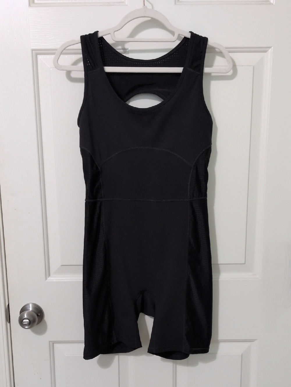 Black Athletic One-Piece Workout Romper